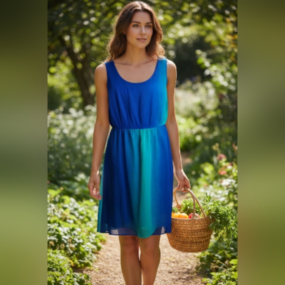 TRUTH Blue Ombre Sleeveless Dress 3X